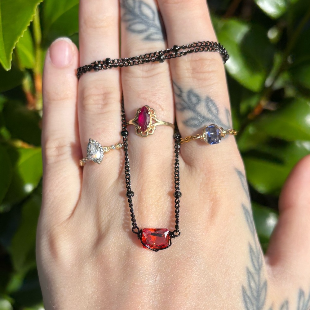 Zircon built in necklace